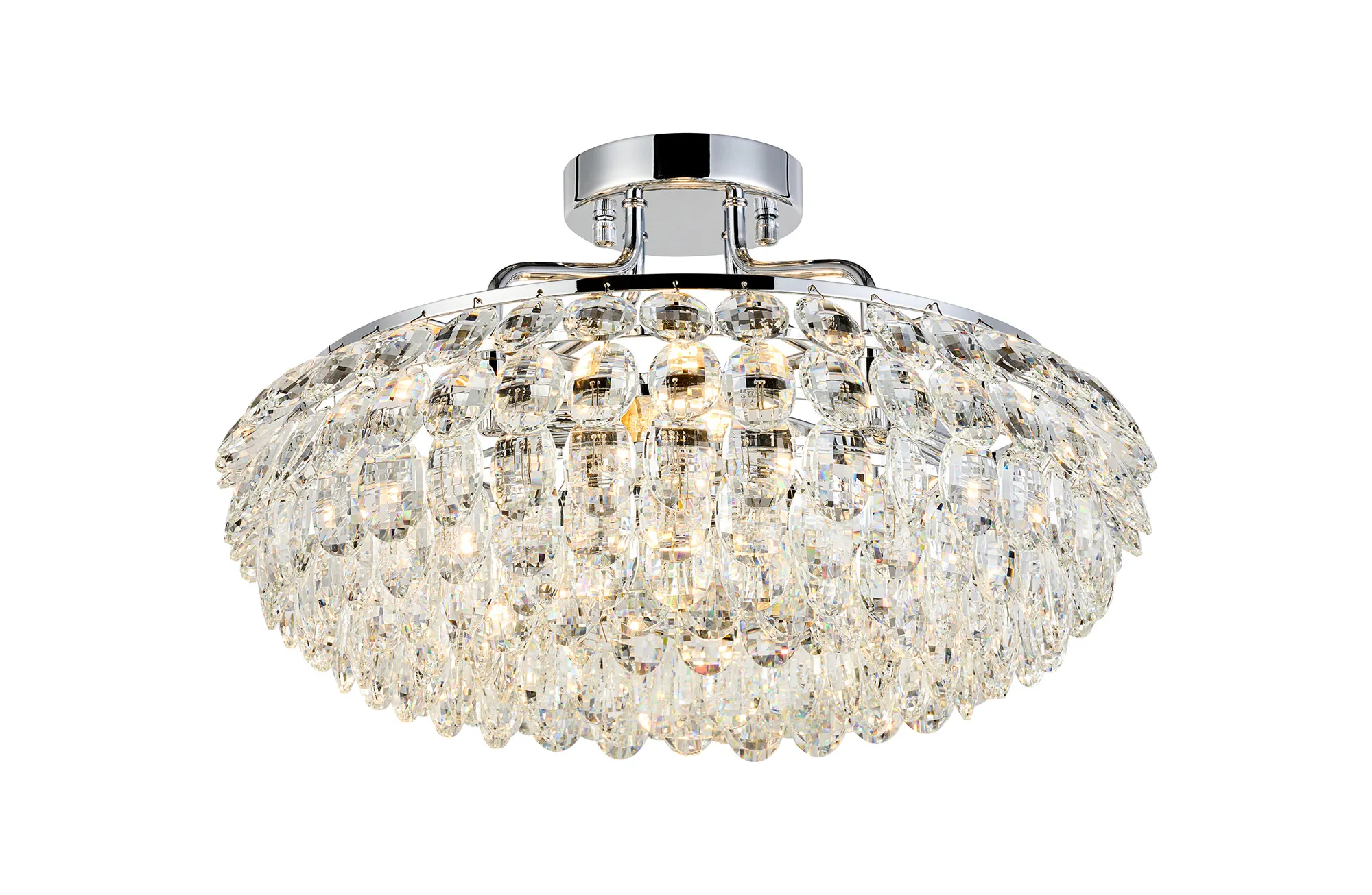 Coniston Polished Chrome Crystal Ceiling Lights Diyas Semi Flush Fittings